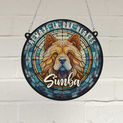 Chow Chow Memorial Stained Glass Effect Suncatcher
